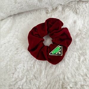 RED Velvet Hair Tie, Hair Scrunchies, Head Band, wrist tie, Pickle Attire